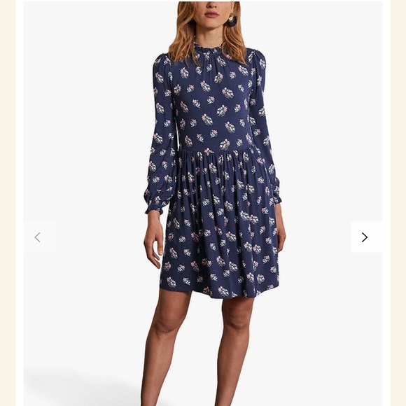 NWT 8L Boden Clara jersey dress in navy, pretty bird print - Picture 12 of 12